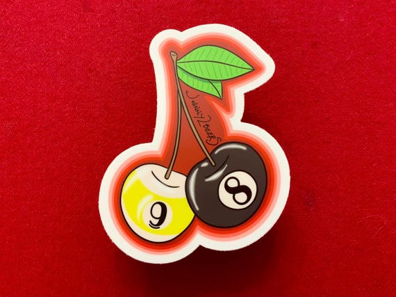 Billiards Cherries Stickers - 8 Ball & 9 Ball Pool Designs