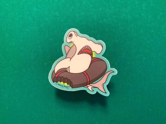 Funny Hammerhead Shark Pool Sticker - Billiards Decal