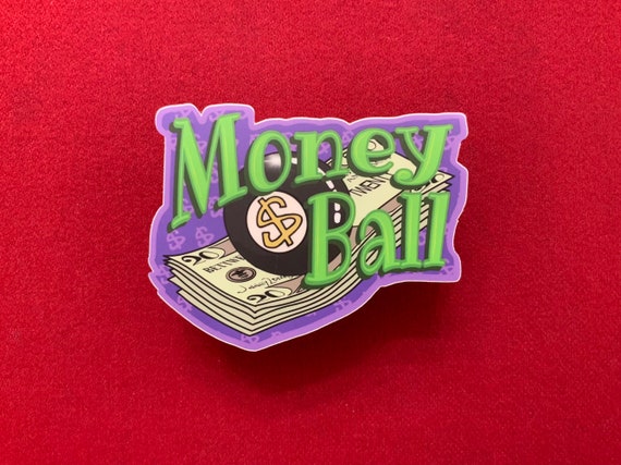 Money Ball Sticker: Eight Ball, Gold Dollar Sign, Billiards Luck