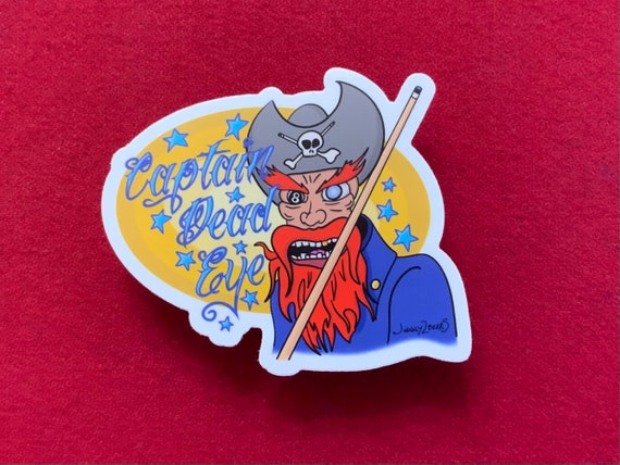 Captain Dead Eye: Intimidating Focus & Billiards Swagger Sticker