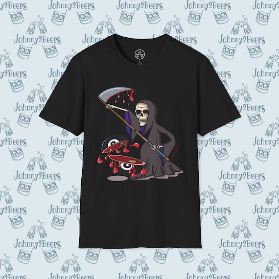Unleash the Grim Sweeper Billiards T-shirt: Pool T-shirt League Chuckles!