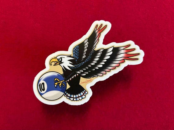 Eagle 10 Ball Sticker – Pool Lover's Gift – Durable Vinyl