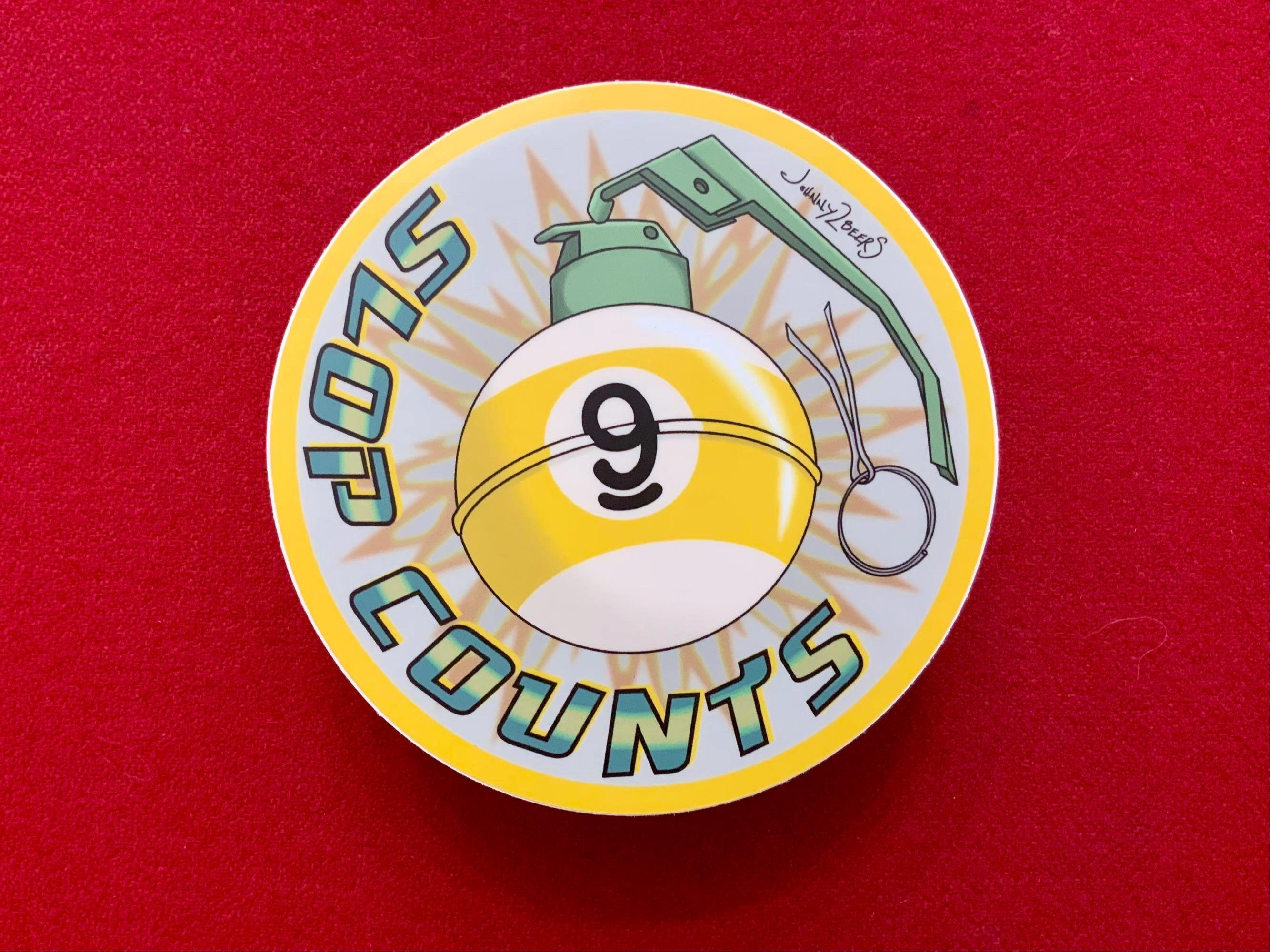 Slop Counts Pool Sticker - Billiards Pool Grenade