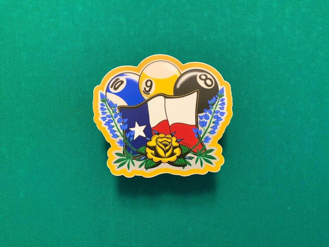 Texas Billiards Sticker - Pool Player Vinyl Decal - Etsy