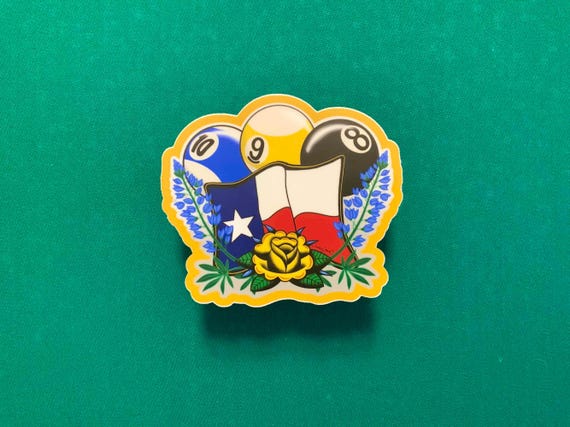 Texas Billiards Sticker - Pool Player Vinyl Decal