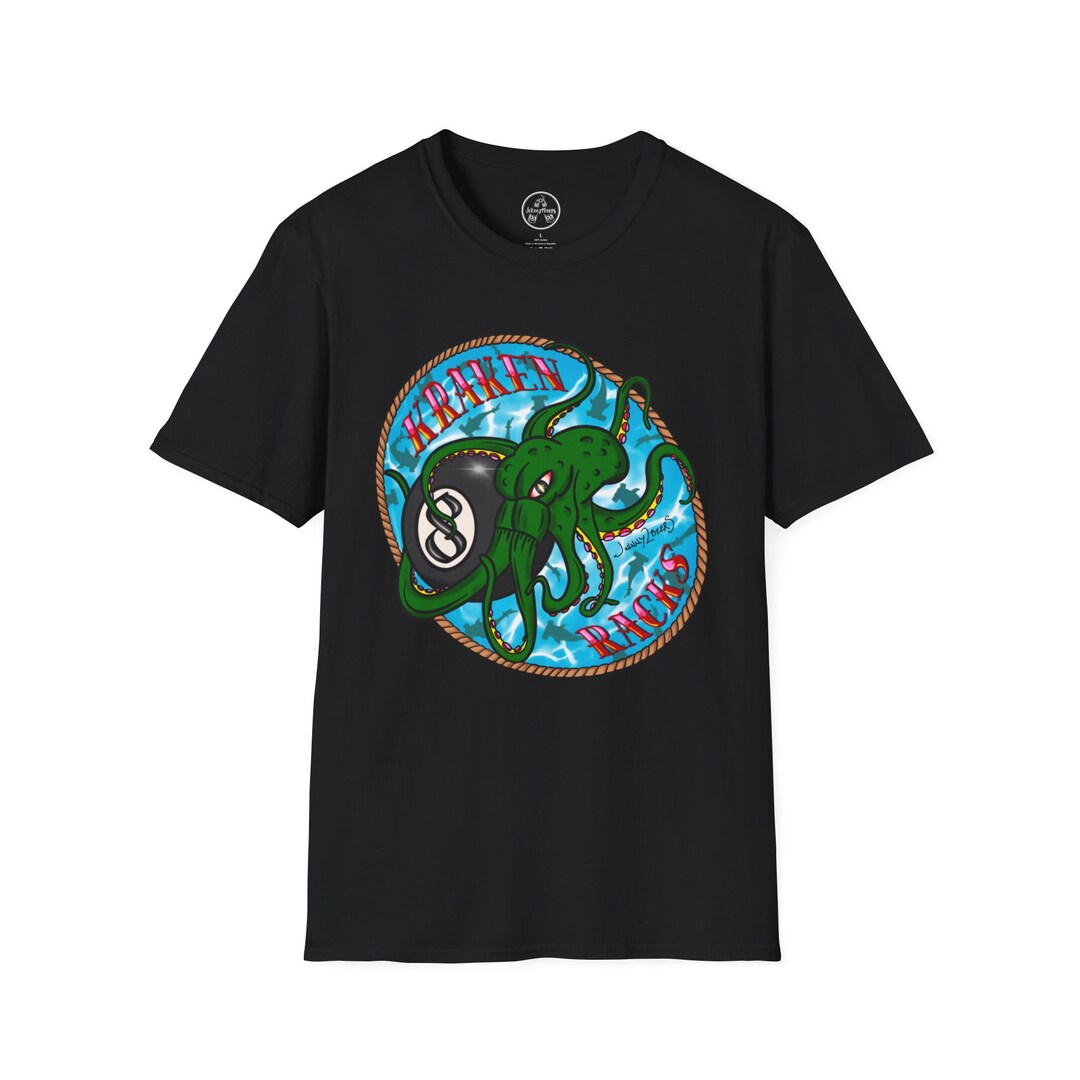 Kraken Racks: Menacing Octopus Billiards T-shirt - Etsy