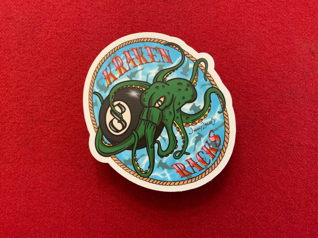 Kraken Racks: Menacing Octopus Billiards Sticker - Etsy