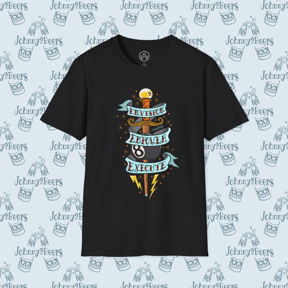 Dagger & 8 Ball Pool T-Shirt  Envision, Empower, Execute