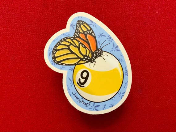 Monarch 9 Ball Pool Butterfly Billiards Sticker