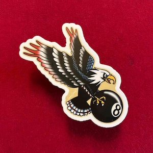 Eagle 8 Ball Sticker – Pool Lover&#39;s Gift – Durable Vinyl