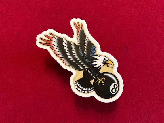 Eagle 8 Ball Sticker – Pool Lover's Gift – Durable Vinyl