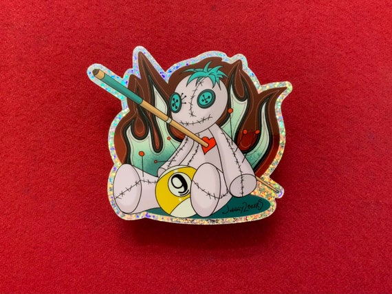 Nine-Ball Voodoo - (Glitter Sticker Limited Edition): Playful Wins & Mysterious Magic Sticker
