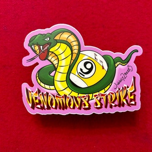 Venomous Strike Cobra Pool Sticker: Billiards Brilliance!