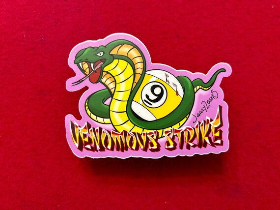 Venomous Strike Cobra Pool Sticker: Billiards Brilliance!