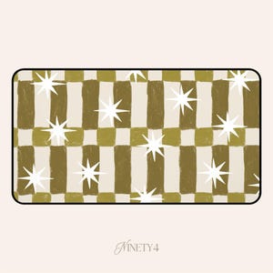 Retro Checker Sparkle Desk Mat | Mid Century Modern Deskpad