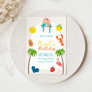Editable Birthday Party Invitation Hand Drawn Scribble Summer Invitation, 21st, 30th, 40th, 50th, Birthday Invite Printable Canva Template