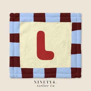 Custom Initial Born Under Lucky Stars Minky Baby Lovey Blanket | Initial Patch