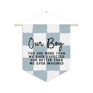 Decorazione murale "Our Boy" per la cameretta dei bambini, decorazione per la cameretta dei bambini, regalo unico per baby shower, decorazione personalizzata per la casa, striscione di compleanno