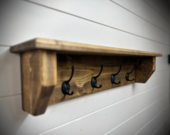 Rustic Coat Rack- Jacobean