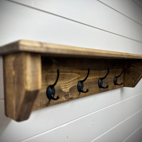 Rustic Coat Rack- Jacobean