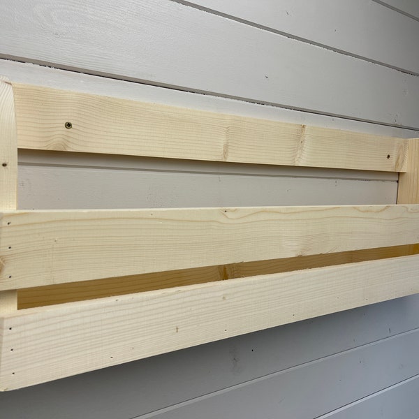 Wall mounted hallway rustic shoe rack- Natural wood