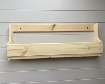 Shaped Wall mounted hallway rustic shoe rack- Natural wood