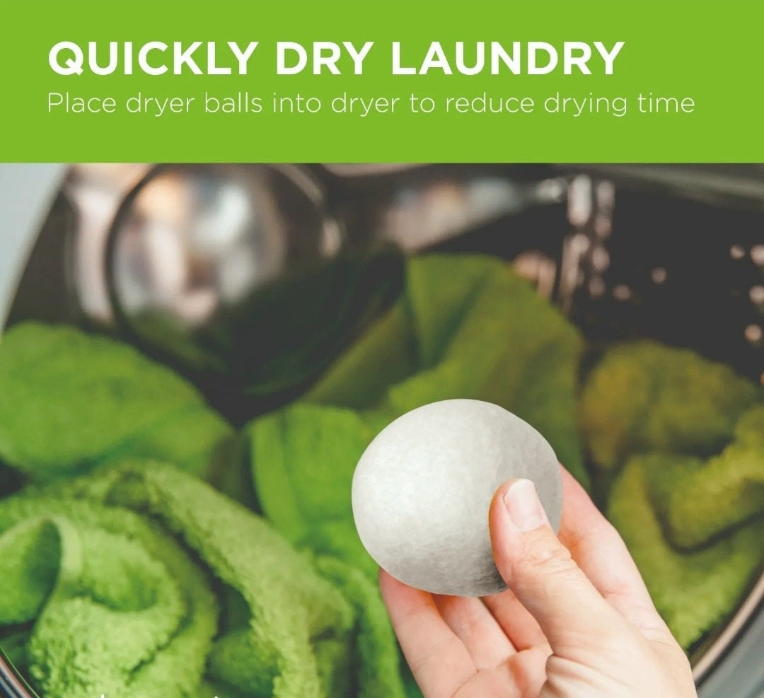 Organic Wool 6 XL Wool LAUNDRY BALLS 100new Zealand Wool Laundry Balls 7cm Natural Fabric