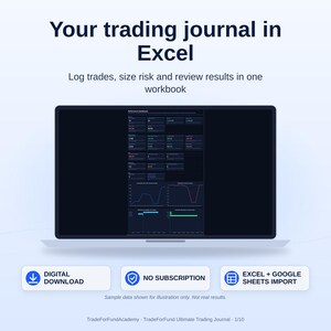 トレーディングジャーナルExcelワークブック、トレードログ、リスク計算ツール、戦略分析、パフォーマンスダッシュボード、ポートフォリオトラッカー