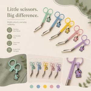 Tijeras para vendajes de enfermera / Tijeras de traumatología de colores / Tijeras médicas de acero inoxidable / Regalo para enfermera / Adorno para uniforme quirúrgico imagen 3