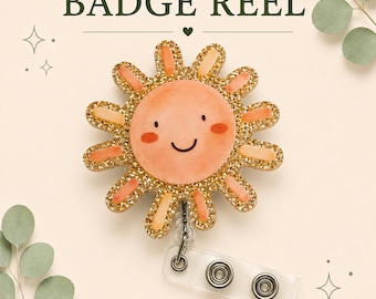 Sun 360 Badge Reel | Retractable ID Holder | Nurse Badge Reel | NHS ID Card Holder | Teacher Lanyard Accessory | Healthcare Gift