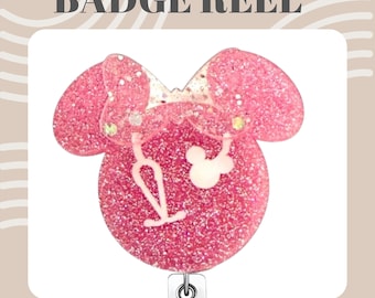 Nursing Medical Pink Minnie Name Badge Reel: Essential accessory for Nurses, Vets, Paramedics, Students.