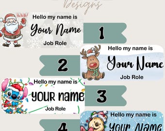 Christmas Acrylic Name Badge | Custom Nurse Name Badge | Healthcare Badge | NHS Staff Badge | Doctor Teacher Vet Paramedic Gift