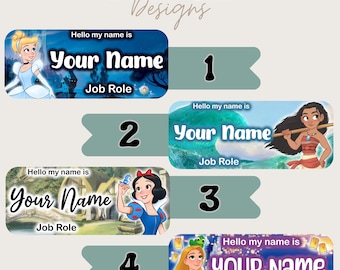 Princess Inspired Personalised name badge. Nursing, Doctor, Student, Teacher, Healthcare, Midwife, Dentist, Health Visitor, Paramedic