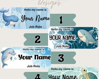 SEALIFE Inspired Personalised name badge. Nursing, Doctor, Student, Teacher, Healthcare, Midwife, Dentist, Health Visitor, Paramedic
