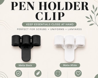 Nurse Pen Holder | Scrub Pocket Clip | Pen & Scissors Holder | Stainless Steel Uniform Accessory