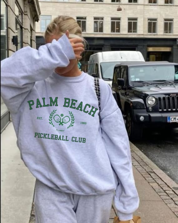 Palm Beach Pickleball Club Sweatshirt Vintage Style Athletic