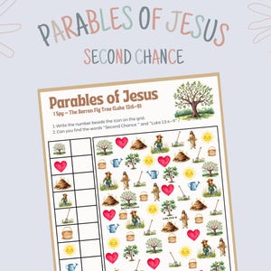 Barren Fig Tree Bible I Spy Printable for Kids | Jesus Parable Activity | Christian Lesson Luke 13 Ages 4–9
