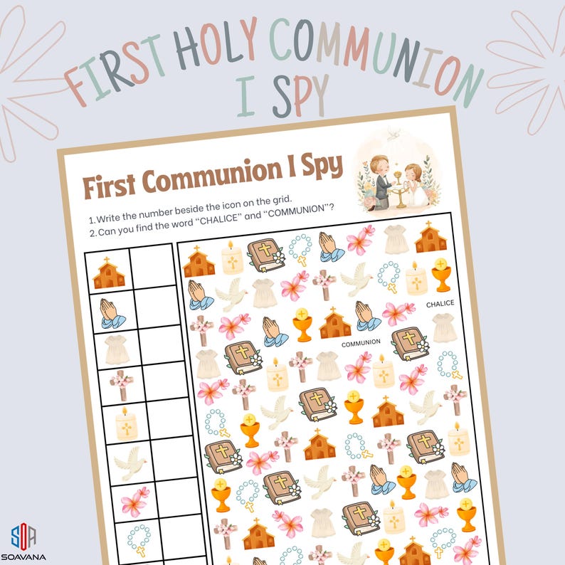 First Communion & Eucharist I Spy Bundle | Catholic Kids Printable ...