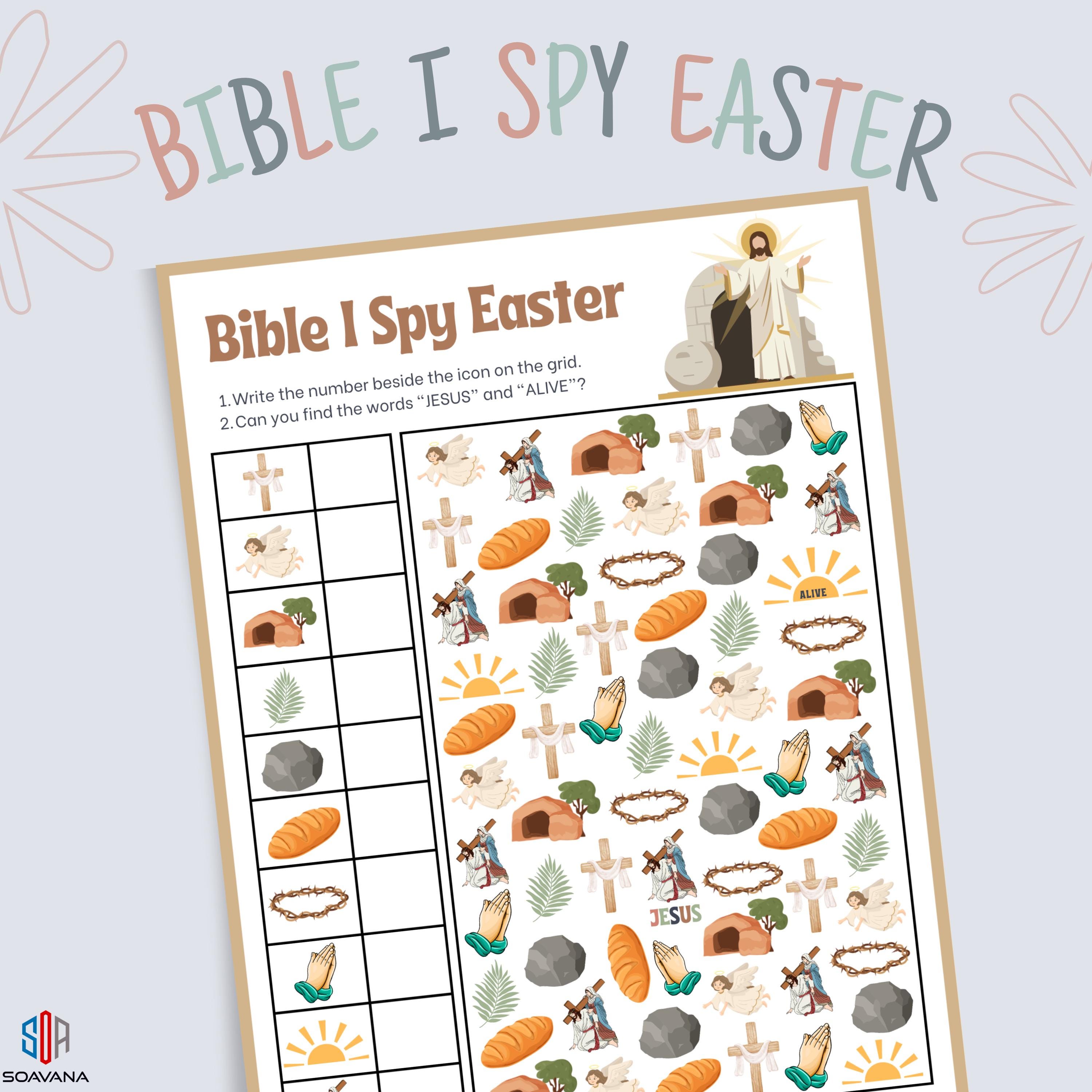 Bible I Spy Easter Activity Printable for Kids|christian Jesus ...