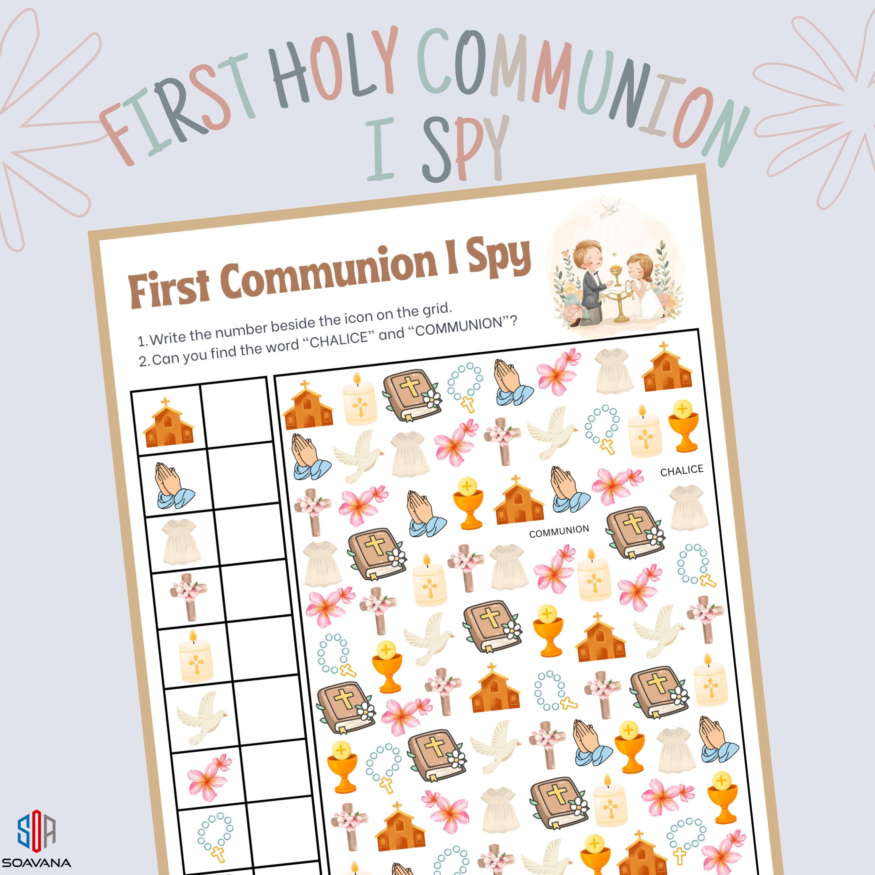 First Communion I Spy Printable | Catholic Church Kids Activity ...