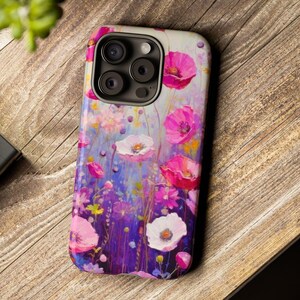 Wildflower Tough Phone Case for iPhone 16, 16 Pro, 16 Plus, 16 Pro Max, iPhone 15, 15 Pro, 15 Plus, 15 Pro Max , Dual Layer Protection