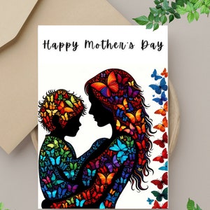 Embrace of Love - Muttertagskarte, Grußkarte, Blank, Original, Muttertagskarte, Sofort Download, Geschenke, Printable