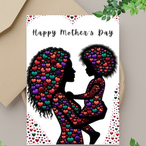Omhelzing van liefde - Moederdag wenskaart, blanco kaart, origineel, Moederdag wenskaart, Instant Download, cadeaus voor haar, afdrukbaar