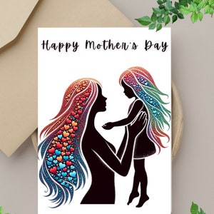 Omhelzing van liefde - Moederdag wenskaart, blanco kaart, origineel, Moederdag wenskaart, Instant Download, cadeaus voor haar, afdrukbaar