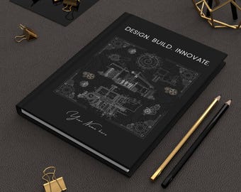 Cuaderno de Ingeniería Personalizado: Diseña. Construye. Innova. Cuaderno de Tapa Dura Personalizado.