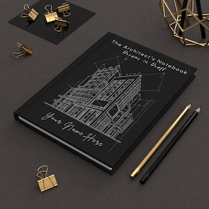 Gepersonaliseerde Architect's Journal: mat hardcover notitieboek voor studenten en professionals