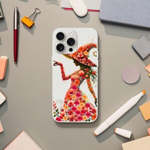 IPhone & Samsung Phone Case, Enchanting Floral Witch iPhone Case - Halloween Flower Design