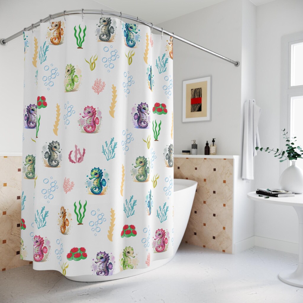 Tenda Doccia Con Tartaruga Marina 180x180 Cm – Impermeabile, Con Ganci, Arredamento Bagno Oceanico