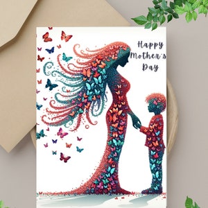 Abbraccio d'amore - Biglietto d'auguri per la festa della mamma, Biglietto vuoto, Originale, Biglietto d'auguri per la festa della mamma, Download istantaneo, Regali per lei, Stampabile
