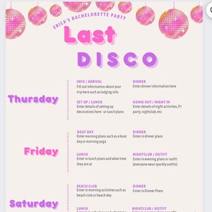 Last Disco Itinerary Digital Download